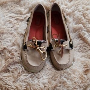 Sperry leopard print canvas shoes